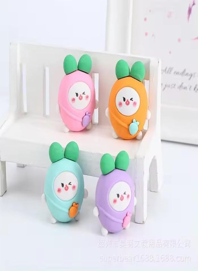 QIPS 3D Erasers for Kids - Set of 36 (Cute Radish Rabbit) - Image 3